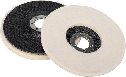 قرص عجلة تلميع من الصوف مقاس 5 بوصة × 7/8 بوصة لمطحنة الزوايا، عجلة تلميع من الصوف الناعم جدًا من النوع 27 قرص رفرف، 3 عبوات in Kuwait