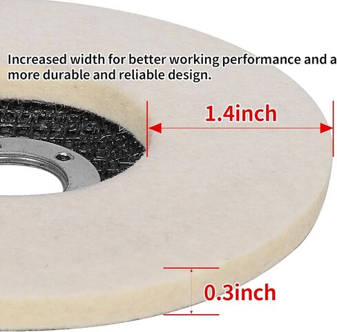 قرص عجلة تلميع من الصوف مقاس 5 بوصة × 7/8 بوصة لمطحنة الزوايا، عجلة تلميع من الصوف الناعم جدًا من النوع 27 قرص رفرف، 3 عبوات in Kuwait