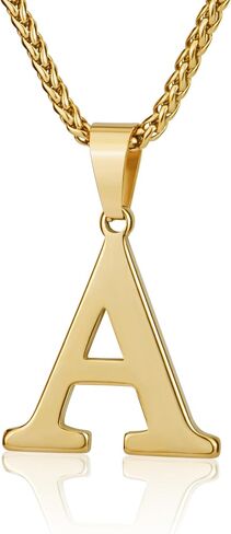 Initial Necklace for Men Women Boys Girls, 18K Gold Plated 26 Letters Pendant Necklace, Personalized Jewelry Gifts in Saudi Arabia