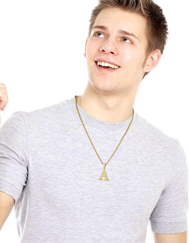 Initial Necklace for Men Women Boys Girls, 18K Gold Plated 26 Letters Pendant Necklace, Personalized Jewelry Gifts in Saudi Arabia