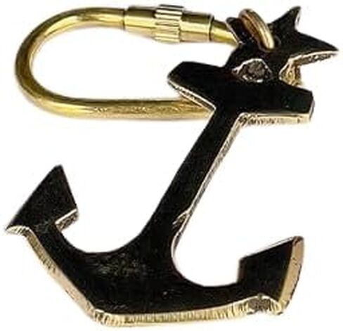 Antique Nautical Solid Brass Golden Anchor Keychain for Men and Women Durable & Stylish Maritime Keyrings in Saudi Arabia