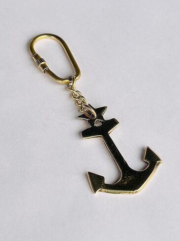 Antique Nautical Solid Brass Golden Anchor Keychain for Men and Women Durable & Stylish Maritime Keyrings in Saudi Arabia