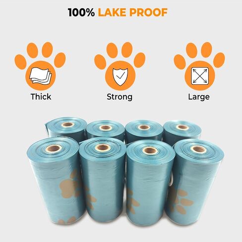 Dog Poop Bags Rolls with Dispenser, Pet waste bags for Dog & Cat, Unscented doggie bags, Bulk dog poop bags Thick and Leakproof, Dog waste bags 120 Pieces 9 * 13 inches Happy Pet! Happy Planet! in Saudi Arabia