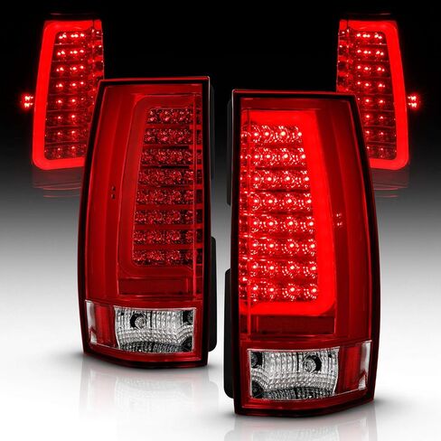 AmeriLite لسيارة 2007-2014 Chevy Tahoe Suburban/GMC Yukon XL Denali استبدال هالوجين شفاف من النوع C، LED، مجموعة مصابيح خلفية أنبوبية، السيارة - جانب الركاب والسائق، مجموعة مصابيح السيارة، أسود in Saudi Arabia
