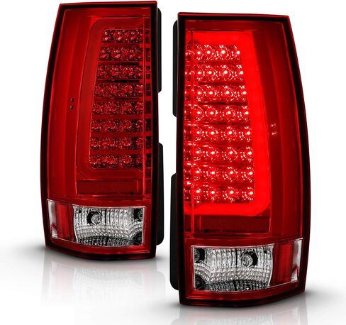 AmeriLite لسيارة 2007-2014 Chevy Tahoe Suburban/GMC Yukon XL Denali استبدال هالوجين شفاف من النوع C، LED، مجموعة مصابيح خلفية أنبوبية، السيارة - جانب الركاب والسائق، مجموعة مصابيح السيارة، أسود in Saudi Arabia