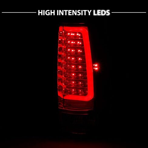AmeriLite لسيارة 2007-2014 Chevy Tahoe Suburban/GMC Yukon XL Denali استبدال هالوجين شفاف من النوع C، LED، مجموعة مصابيح خلفية أنبوبية، السيارة - جانب الركاب والسائق، مجموعة مصابيح السيارة، أسود in Saudi Arabia