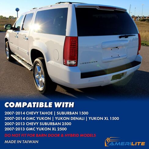 AmeriLite لسيارة 2007-2014 Chevy Tahoe Suburban/GMC Yukon XL Denali استبدال هالوجين شفاف من النوع C، LED، مجموعة مصابيح خلفية أنبوبية، السيارة - جانب الركاب والسائق، مجموعة مصابيح السيارة، أسود in Saudi Arabia