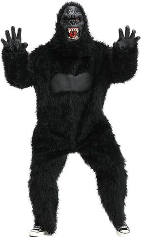 زي الغوريلا مع قناع واقعي للهالوين، زي الساسكواتش بيج فوت، زي الشمبانزي للرجال البالغين in Kuwait