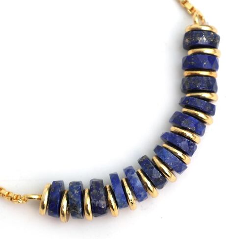 Gempires Emerald Heishi Beads Slider Bolo سوار، سوار كريستال أخضر للنساء، حجر بخت شهر مايو، سلسلة مطلية بالذهب عيار 14 قيراط، طول قابل للتعديل 6-8 بوصة (زمرد) in Kuwait
