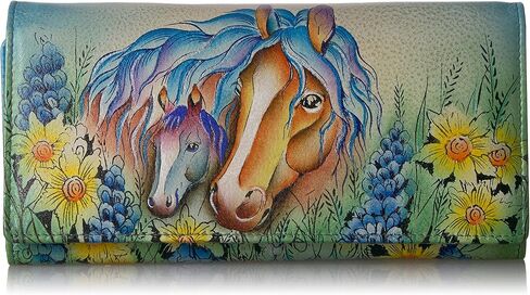 Anna by Anuschka Women's Hand Painted Leather Three Fold Organizer Wallet in Saudi Arabia