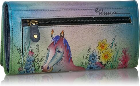 Anna by Anuschka Women's Hand Painted Leather Three Fold Organizer Wallet in Saudi Arabia
