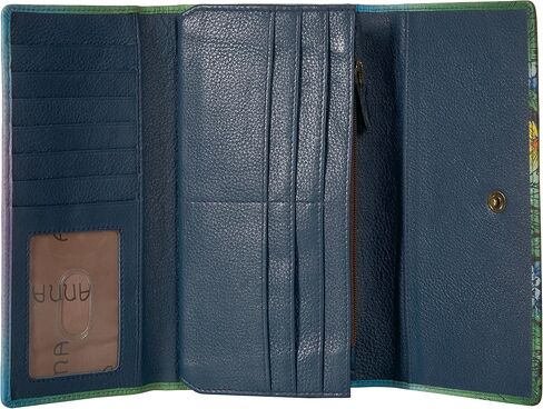 Anna by Anuschka Women's Hand Painted Leather Three Fold Organizer Wallet in Saudi Arabia