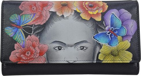 Anna by Anuschka Women's Hand Painted Leather Three Fold Organizer Wallet in Saudi Arabia