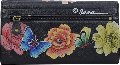 Anna by Anuschka Women's Hand Painted Leather Three Fold Organizer Wallet in Saudi Arabia
