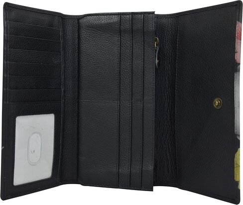 Anna by Anuschka Women's Hand Painted Leather Three Fold Organizer Wallet in Saudi Arabia