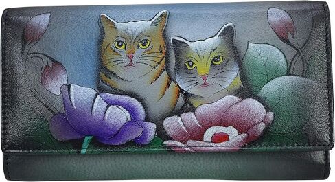 Anna by Anuschka Women's Hand Painted Leather Three Fold Organizer Wallet in Saudi Arabia