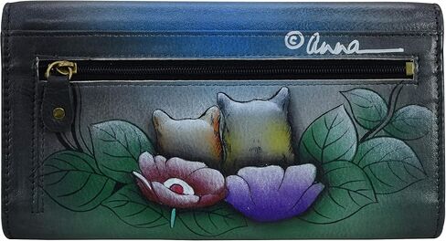 Anna by Anuschka Women's Hand Painted Leather Three Fold Organizer Wallet in Saudi Arabia
