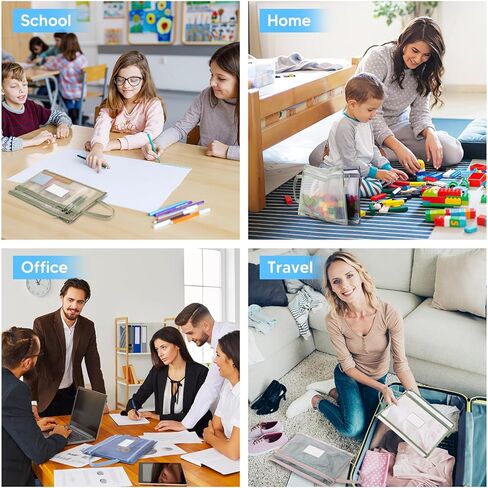 10 عبوات من أكياس الحقيبة الشبكية بسحاب مزدوجة الطبقة مع جيب للملصق، وأكياس تخزين الألعاب، وحقائب تخزين الألعاب، وأكياس تخزين المستندات، وحقائب من النايلون مقاس A4 بسحاب للمدرسة والمكتب والمنزل in Kuwait