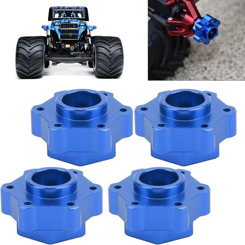 محول سداسي لعجلة الألومنيوم VGEBY RC، محول سداسي للعجلة بعرض 5 مم لـ LOSI LMT 4WD المحور الصلب 1/8 Monster Truck (أزرق) نموذج ملحق للسيارة ملحقات السيارة Losi LMT Hex in Saudi Arabia