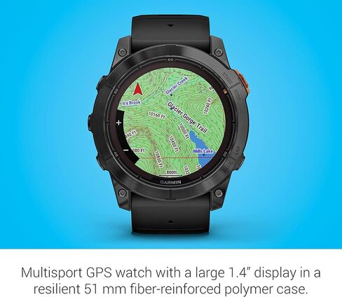 Garmin Fenix 7X Pro Solar, Glass, Slate Gray Steel, Black High Performance Smartwatch, Advanced Training Technology with Charging Stand, Car & Wall Adapters and Cleaning Kit in Saudi Arabia