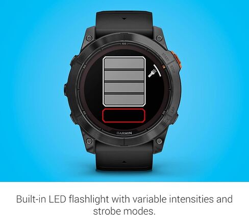 Garmin Fenix 7X Pro Solar, Glass, Slate Gray Steel, Black High Performance Smartwatch, Advanced Training Technology with Charging Stand, Car & Wall Adapters and Cleaning Kit in Saudi Arabia