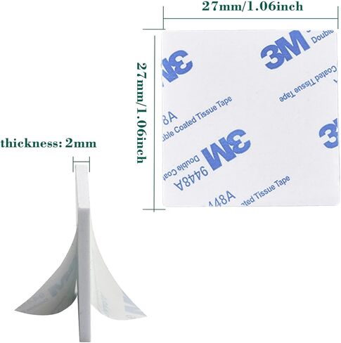 200Pack 3m Double Sided Foam Tape, Super-Sticky Double Sided Tape, 1.06 x 1.06 Inch Strong Pad Heavy Duty Mounting Adhesive (Square+White) in Kuwait