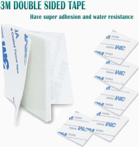 200Pack 3m Double Sided Foam Tape, Super-Sticky Double Sided Tape, 1.06 x 1.06 Inch Strong Pad Heavy Duty Mounting Adhesive (Square+White) in Kuwait