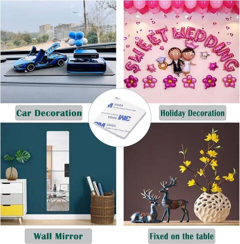 200Pack 3m Double Sided Foam Tape, Super-Sticky Double Sided Tape, 1.06 x 1.06 Inch Strong Pad Heavy Duty Mounting Adhesive (Square+White) in Kuwait