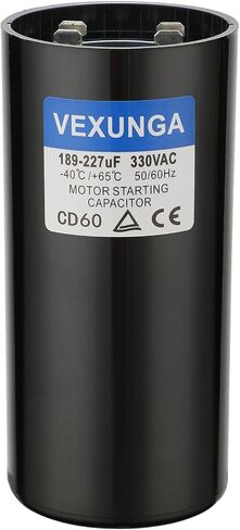 189-227 uF MFD 330 VAC 50/60 Hz Round Motor Start Capacitor CD60 Single Phase Capacitors for AC Motors Starting or Pool Pump or Well Pump in Saudi Arabia