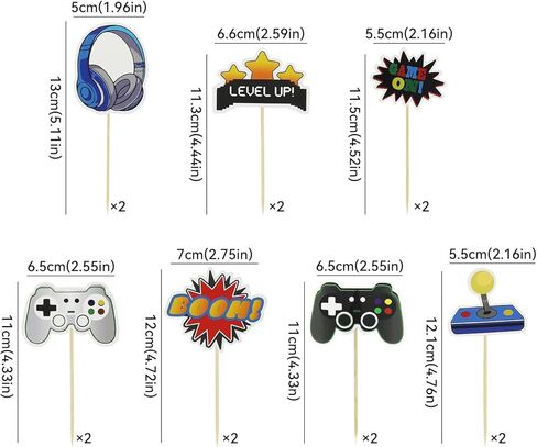 Video Game Cupcake Toppers Gamer Cupcake Picks Assembled Game On Controllers Cupcake Picks GamePad Cake Decorations D1-YXJDGCP in Saudi Arabia