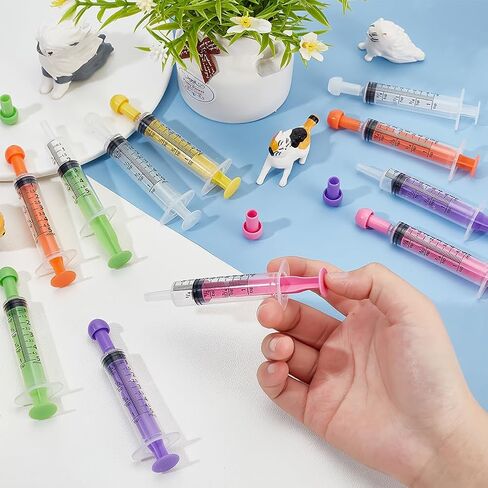 OLYCRAFT 18Pcs 6 Colors 5ML Plastic Measurement Syringe with Cap Individually Sealed Measuring Syringe Tools Without Needle Liquid Syringe for Scientific Labs Liquid Dispensing Pet Supplies in Saudi Arabia