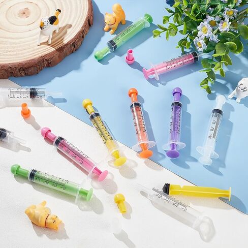 OLYCRAFT 18Pcs 6 Colors 5ML Plastic Measurement Syringe with Cap Individually Sealed Measuring Syringe Tools Without Needle Liquid Syringe for Scientific Labs Liquid Dispensing Pet Supplies in Saudi Arabia