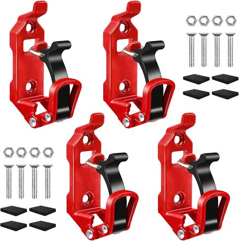 4Pcs Shovel Mount for Roof Rack, Metal Rubber Clamp Mounting Brackets Kit, Shovel Holder for Truck, Car Accessories for Boats,Military Equipment,Overlanding Gear, Quick Release Axe Tool Holder in Saudi Arabia