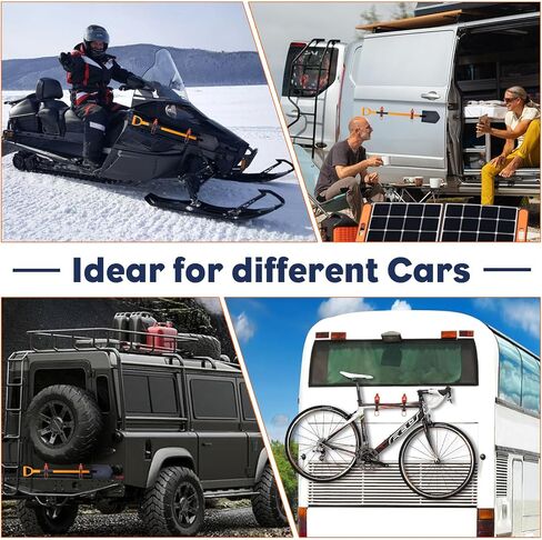 4Pcs Shovel Mount for Roof Rack, Metal Rubber Clamp Mounting Brackets Kit, Shovel Holder for Truck, Car Accessories for Boats,Military Equipment,Overlanding Gear, Quick Release Axe Tool Holder in Saudi Arabia