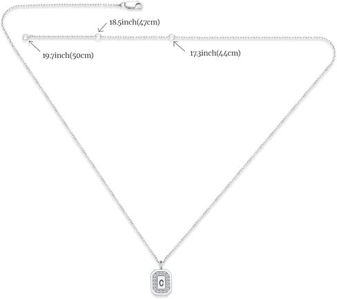 قلادة ذهبية أولية للنساء | مويسانيتي الماس رسالة قلادة للرجال | قلادة أولية من الفضة الإسترليني S925 للبنين والبنات | قلادة حرف A-Z (C) in Kuwait
