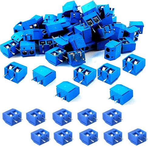 60 قطعة 2P 5.08 مللي متر تباعد PCB جبل المسمار كتل طرفية المقبس شرائط لاردوينو ، الأزرق 300 فولت/16A in Kuwait