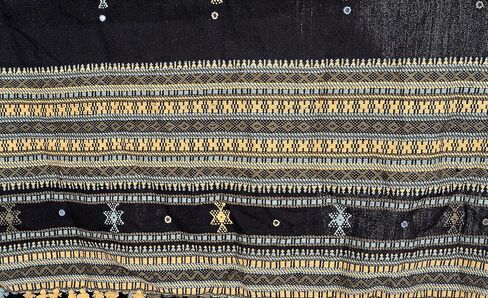 Shawl from Kutch with Embroidered Bootis and Mirrors - Wool in Saudi Arabia