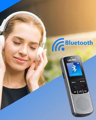 Digital Voice Recorder with Playback, Small Portable Dictaphone with Bluetooth, Storage Bag, Warm Voice Sound for Notes, Dictation, Conversation, Interviews, and Meetings, Mp3 Playback, 32GB in Saudi Arabia