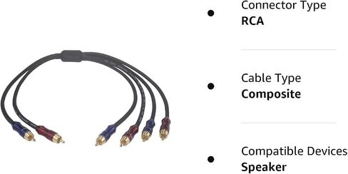 Wv-rcato2/rcakite-05 RCA Stereo Plug Male to Dual RCA Stereo Plug Male 1 Input 2 Output Stereo Audio Splitter Cable/Gold Plated Plug / 4n OFC Pure Copper Wire (3.2FT (100CM)) in Saudi Arabia
