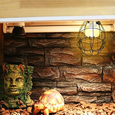 قطعتان من غطاء مصباح حماية لسخان الزواحف، حامل مصباح حراري من السيراميك، مضاد لحروق درجة الحرارة العالية لحظيرة حوض السمك البرمائية في الشتاء (لا يشمل المصباح) in Kuwait