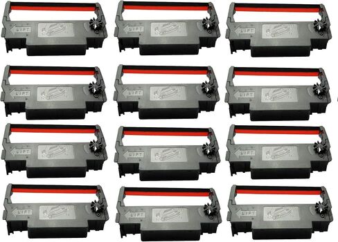 ERC-30/34 / 38 Black and Red Ink Ribbon Cartridge Roller Replacement Receipt Kitchen Printer Compatible with Epson TM-200, TMU-220, TMU-230, Bixolon, SNBC SRP-275, SRP-270, BTP-M280 (6 Pack) in Saudi Arabia