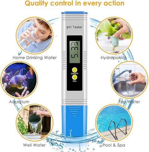 PH Meter for Water, PH Tester 0.01High Accuracy Water Quality Tester with 0-14 PH Measurement Range, PH Meter for Household Drinking, Pool, Aquarium, Aquaculture, Lab, Beer Brewing & Wine in Saudi Arabia