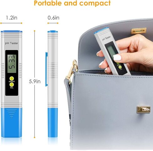 PH Meter for Water, PH Tester 0.01High Accuracy Water Quality Tester with 0-14 PH Measurement Range, PH Meter for Household Drinking, Pool, Aquarium, Aquaculture, Lab, Beer Brewing & Wine in Saudi Arabia