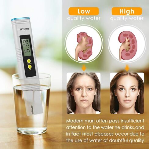 PH Meter for Water, PH Tester 0.01High Accuracy Water Quality Tester with 0-14 PH Measurement Range, PH Meter for Household Drinking, Pool, Aquarium, Aquaculture, Lab, Beer Brewing & Wine in Saudi Arabia