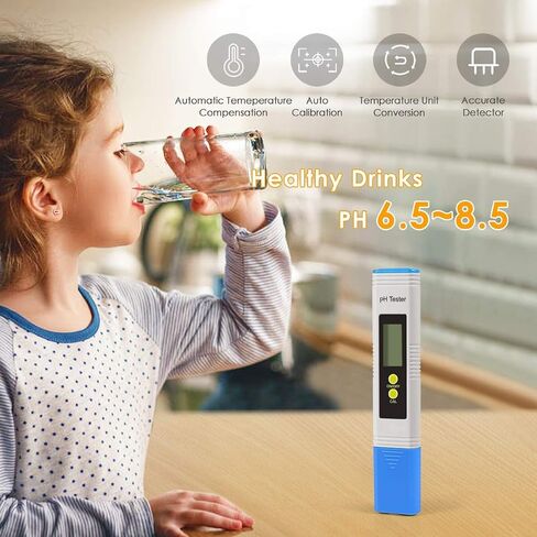 PH Meter for Water, PH Tester 0.01High Accuracy Water Quality Tester with 0-14 PH Measurement Range, PH Meter for Household Drinking, Pool, Aquarium, Aquaculture, Lab, Beer Brewing & Wine in Saudi Arabia