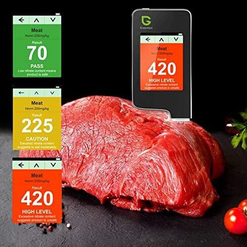 جهاز اختبار النترات الرقمي للقراءة الفورية من Greentest للخضراوات والفواكه واللحوم ومقياس سلامة الأغذية 2FBlack in Kuwait