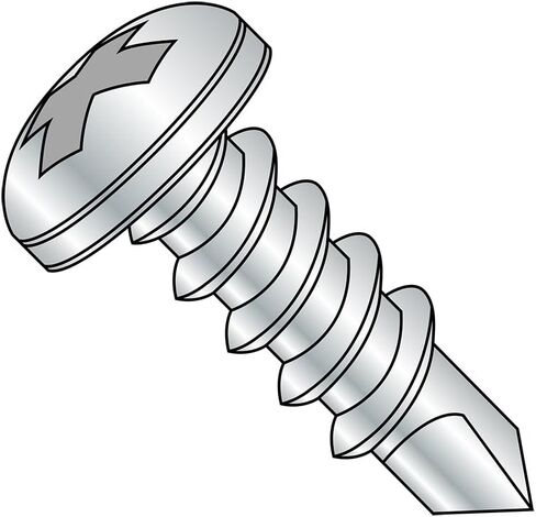 Small Parts 1056KPP Steel Self-Drilling Screw, Zinc Plated Finish, Pan Head, Phillips Drive, #3 Drill Point, #10-16 Thread Size, 3-1/2" Length (Pack of 25) in Saudi Arabia
