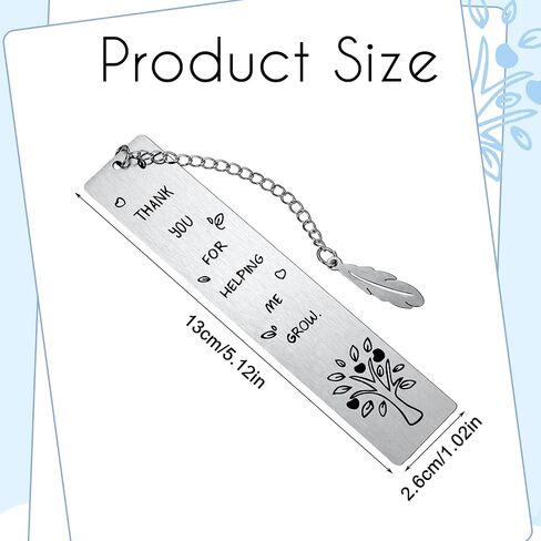 Teacher Gifts Bookmark, Thank You for Being Part of My Story Metal Bookmark Stainless Steel Teacher Appreciation Gifts Back to School Gifts Graduation Gifts for Teacher Day(Silver) in Saudi Arabia
