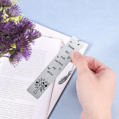 Teacher Gifts Bookmark, Thank You for Being Part of My Story Metal Bookmark Stainless Steel Teacher Appreciation Gifts Back to School Gifts Graduation Gifts for Teacher Day(Silver) in Saudi Arabia