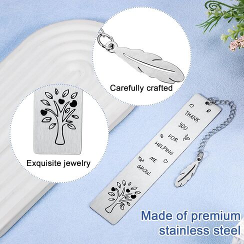 Teacher Gifts Bookmark, Thank You for Being Part of My Story Metal Bookmark Stainless Steel Teacher Appreciation Gifts Back to School Gifts Graduation Gifts for Teacher Day(Silver) in Saudi Arabia